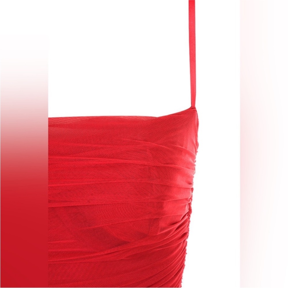 House Of CB Red Ruched Dress - Picture 10 of 11